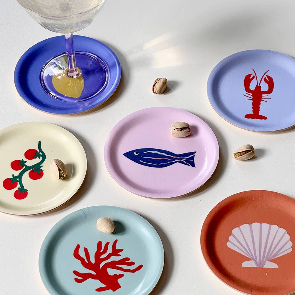 Juego de 6 posavasos 'Seaside Lunch'