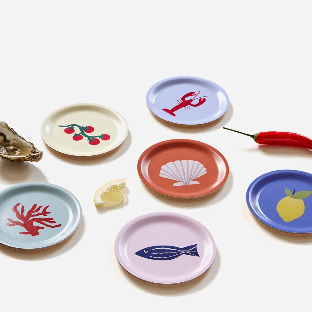 Juego de 6 posavasos 'Seaside Lunch'