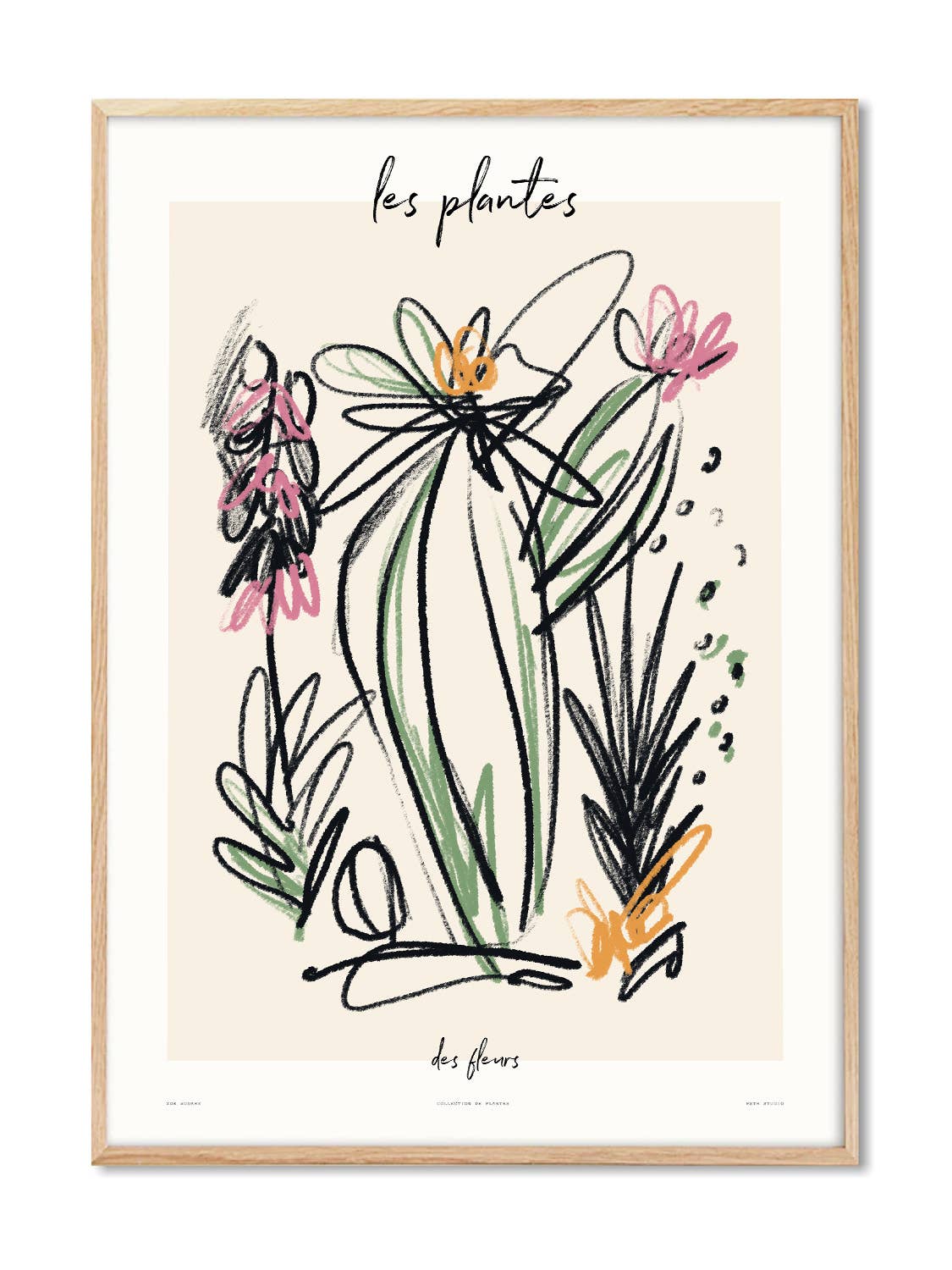 Póster de arte fino Les Plantes Des Fleurs
