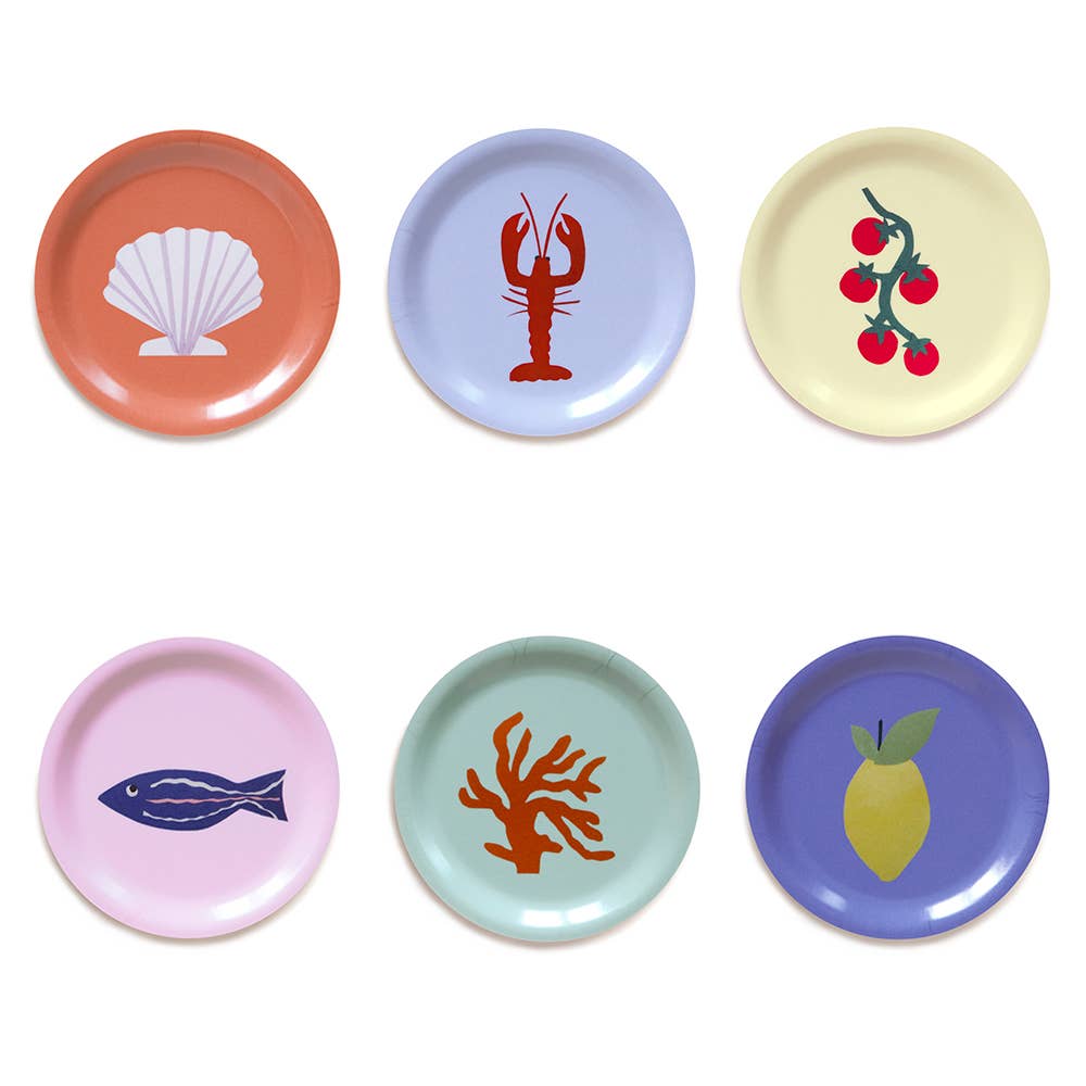 Juego de 6 posavasos 'Seaside Lunch'