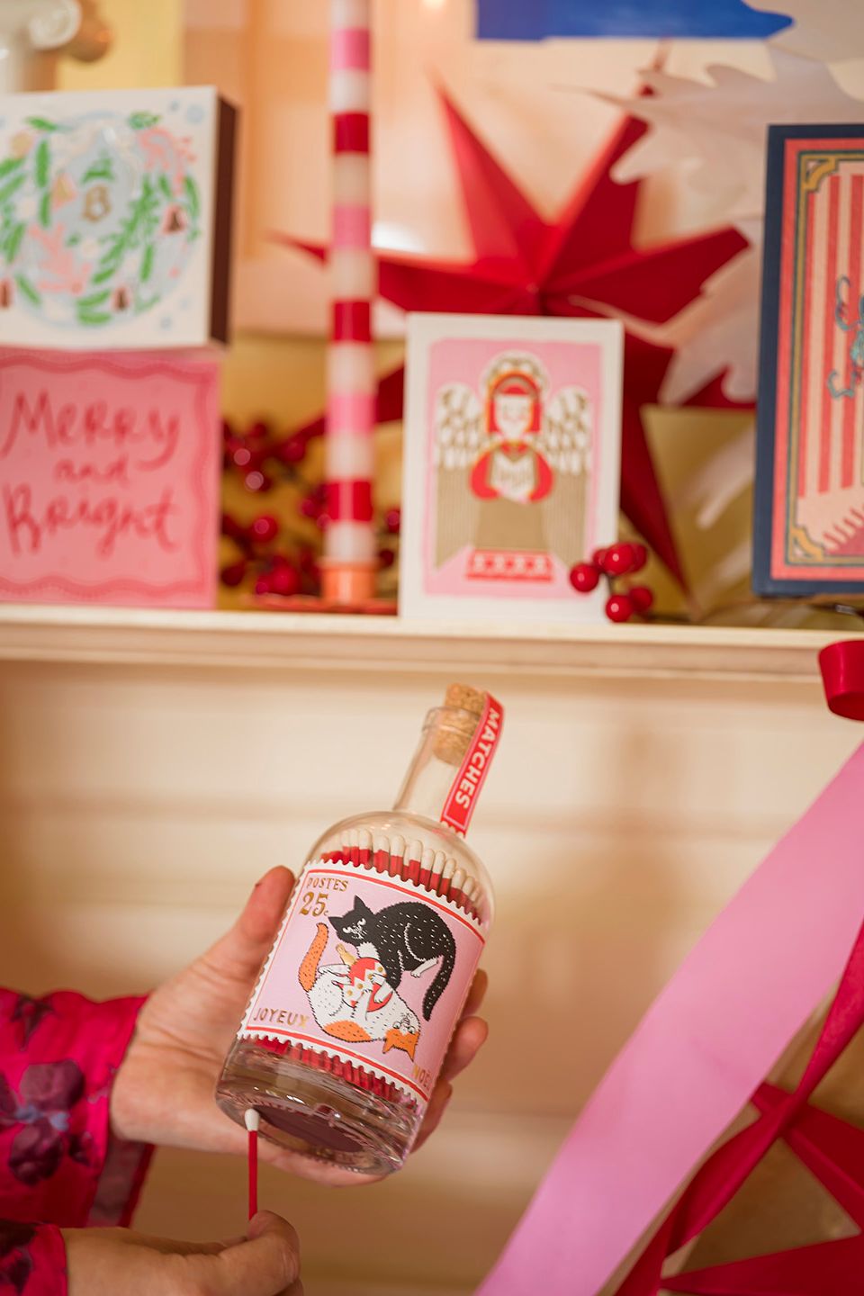 Cerillas de Navidad - Botella de vidrio