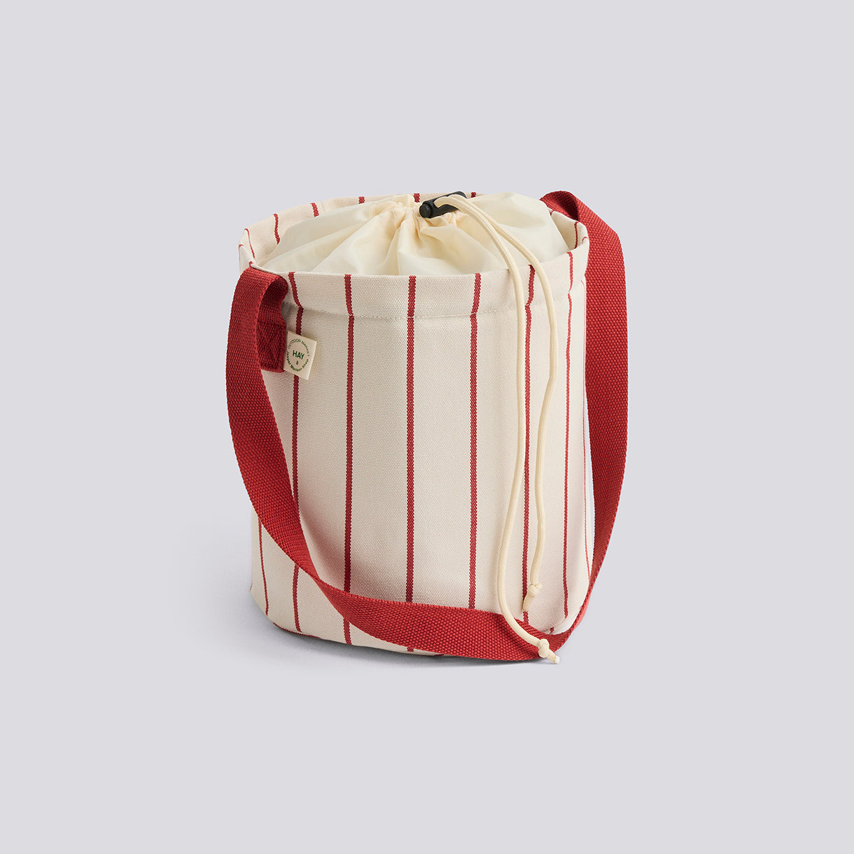 HAY Outdoor Market Bottle Bag de Jasper Morrison, bolsa portabotellas en poliéster reciclado, diámetro 23 altura 26 cm