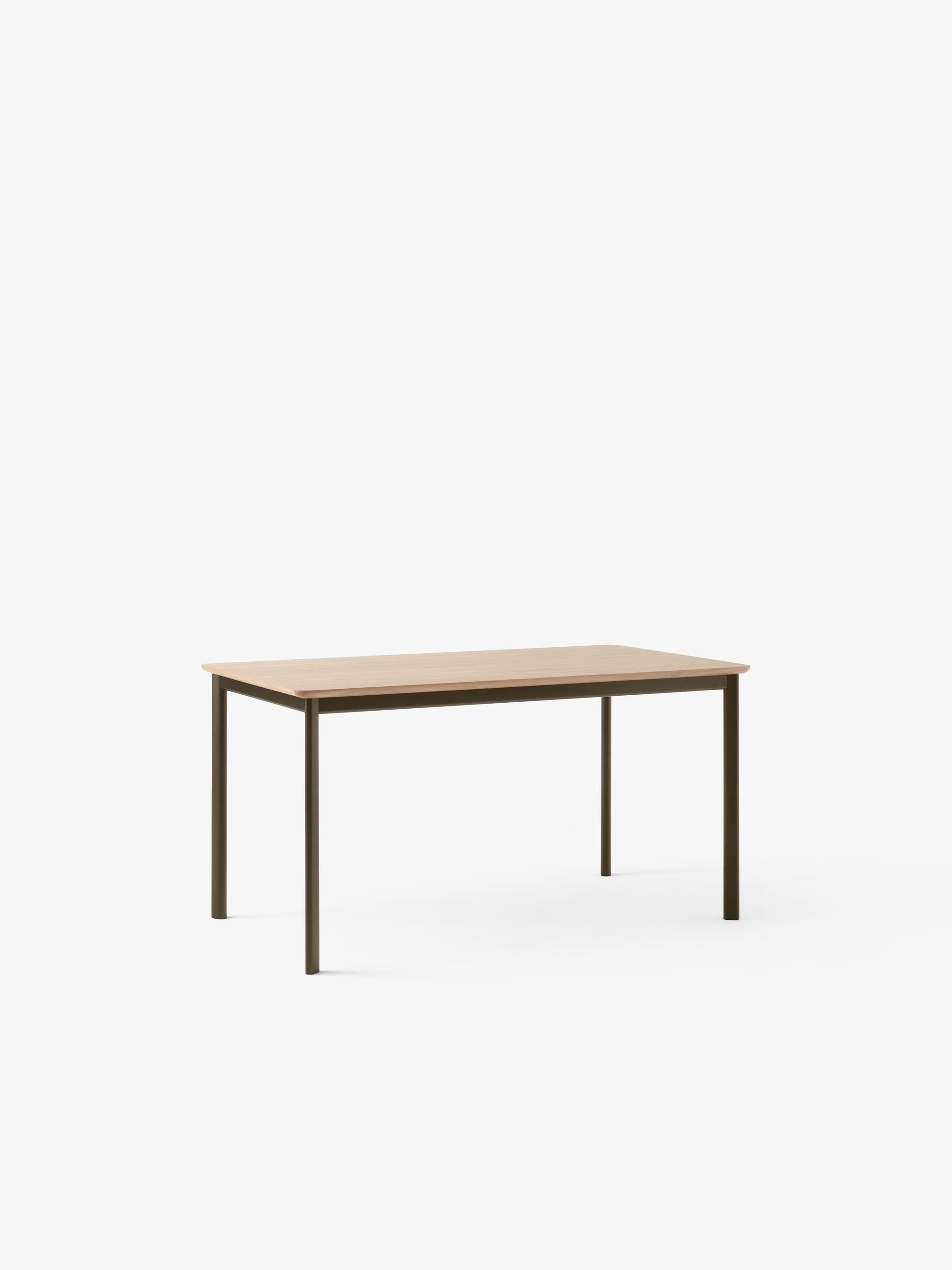 Drip Dining Table HW115 — Drip Dining Table HW115_Veneer Clear Lacquered Oak w. Bronzed Frame_Angled Front