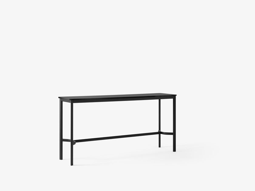 Mesa alta &Tradition Drip Counter Table HW61 de aluminio y linóleo con patas metálicas y superficie lisa de diseño contemporá; Drip Counter Table HW61 — Drip HW61_Black w. Black Fenix Nano Laminate (0720)_front view; Drip Counter Table HW61 — Drip HW61_Bronzed w. Black Fenix Nano Laminate (0720)_front view; Drip Counter Table HW61 — Drip HW61_Black w. Black Fenix Nano Laminate (0720); Drip Counter Table HW61 — Drip HW61_Bronzed w. Black Fenix Nano Laminate (0720)