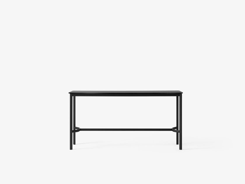 Mesa alta &Tradition Drip Counter Table HW61 de aluminio y linóleo con patas metálicas y superficie lisa de diseño contemporá; Drip Counter Table HW61 — Drip HW61_Black w. Black Fenix Nano Laminate (0720)_front view; Drip Counter Table HW61 — Drip HW61_Bronzed w. Black Fenix Nano Laminate (0720)_front view; Drip Counter Table HW61 — Drip HW61_Black w. Black Fenix Nano Laminate (0720); Drip Counter Table HW61 — Drip HW61_Bronzed w. Black Fenix Nano Laminate (0720)