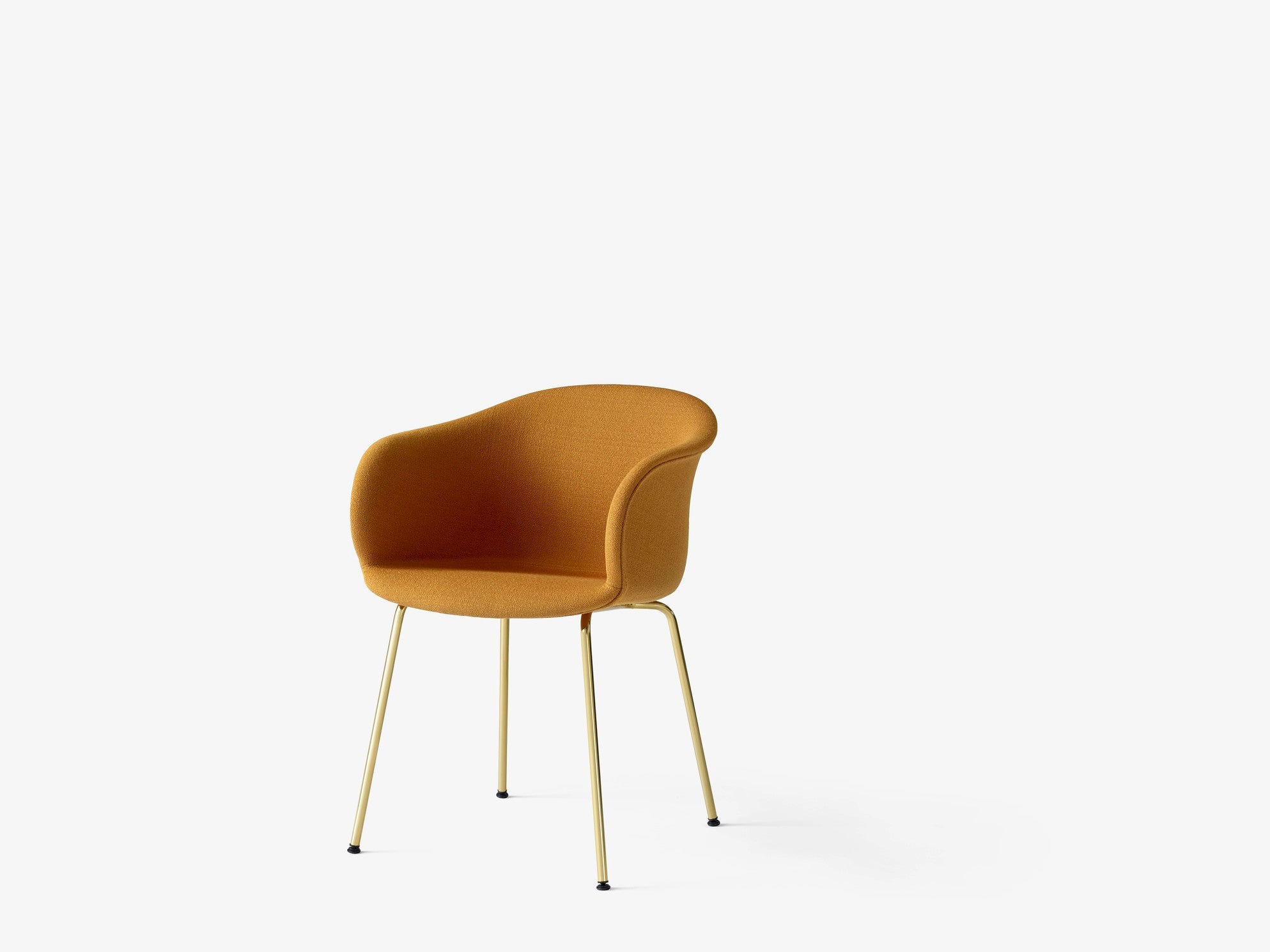 Sillón tapizado Elefy JH29 de &Tradition diseñado por Jaime Hayon con base de tubo de acero y tapicería contemporánea; Elefy Armchair JH29 — Elefy JH29_Vidar 472 _ Brass; Elefy Armchair JH29 — Elefy JH29_ Noble_Cognac_Leather_ Black ; Elefy Armchair JH29 — Elefy JH29_Remix 123 _ Black 