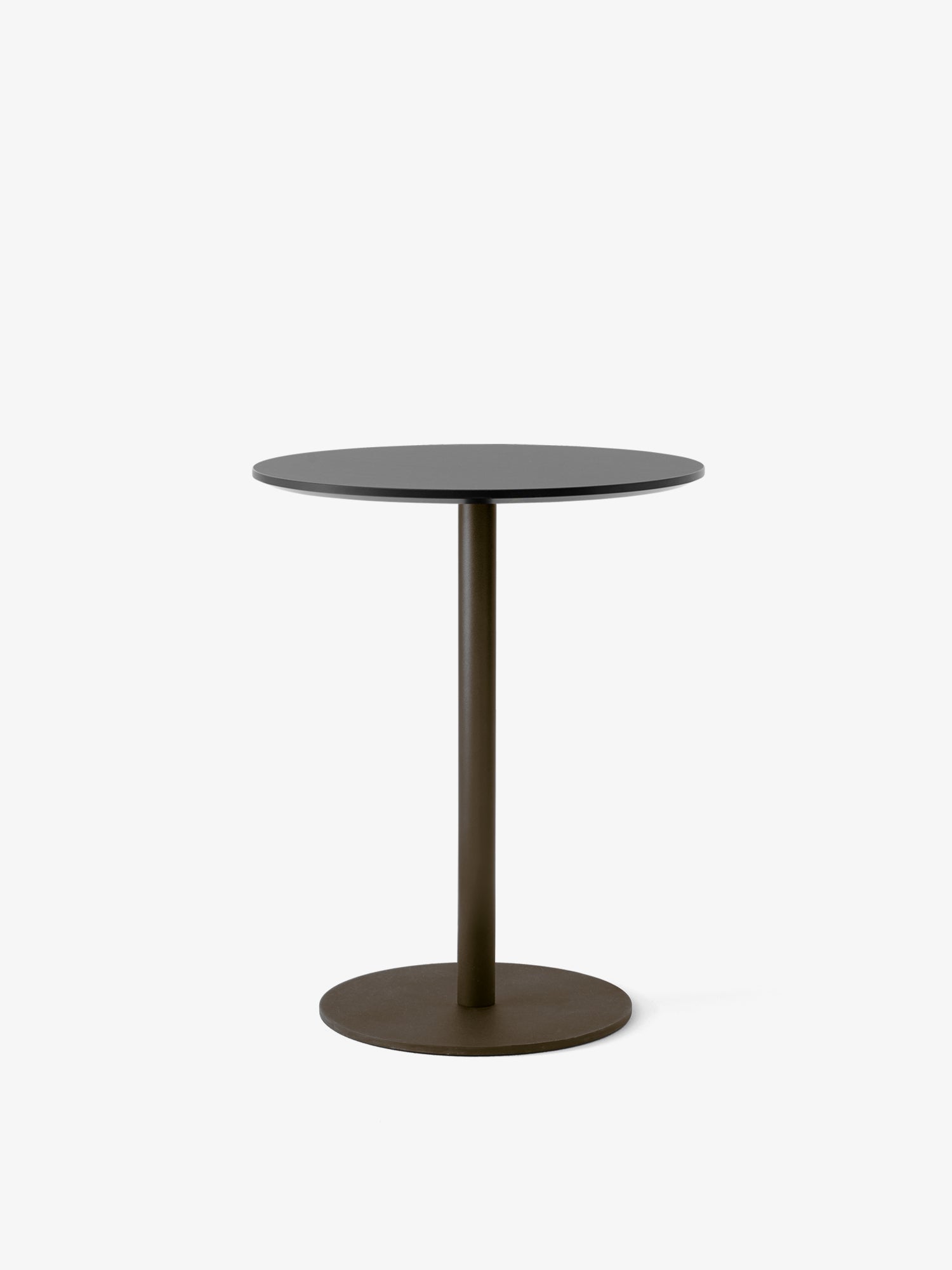 Mesa de café In Between SK17 de &Tradition con tapa de mármol y estructura de acero negro, diseño minimalista escandinavo; In Between Café Table SK17 — In Between SK17_Black_Black Fenix Laminate