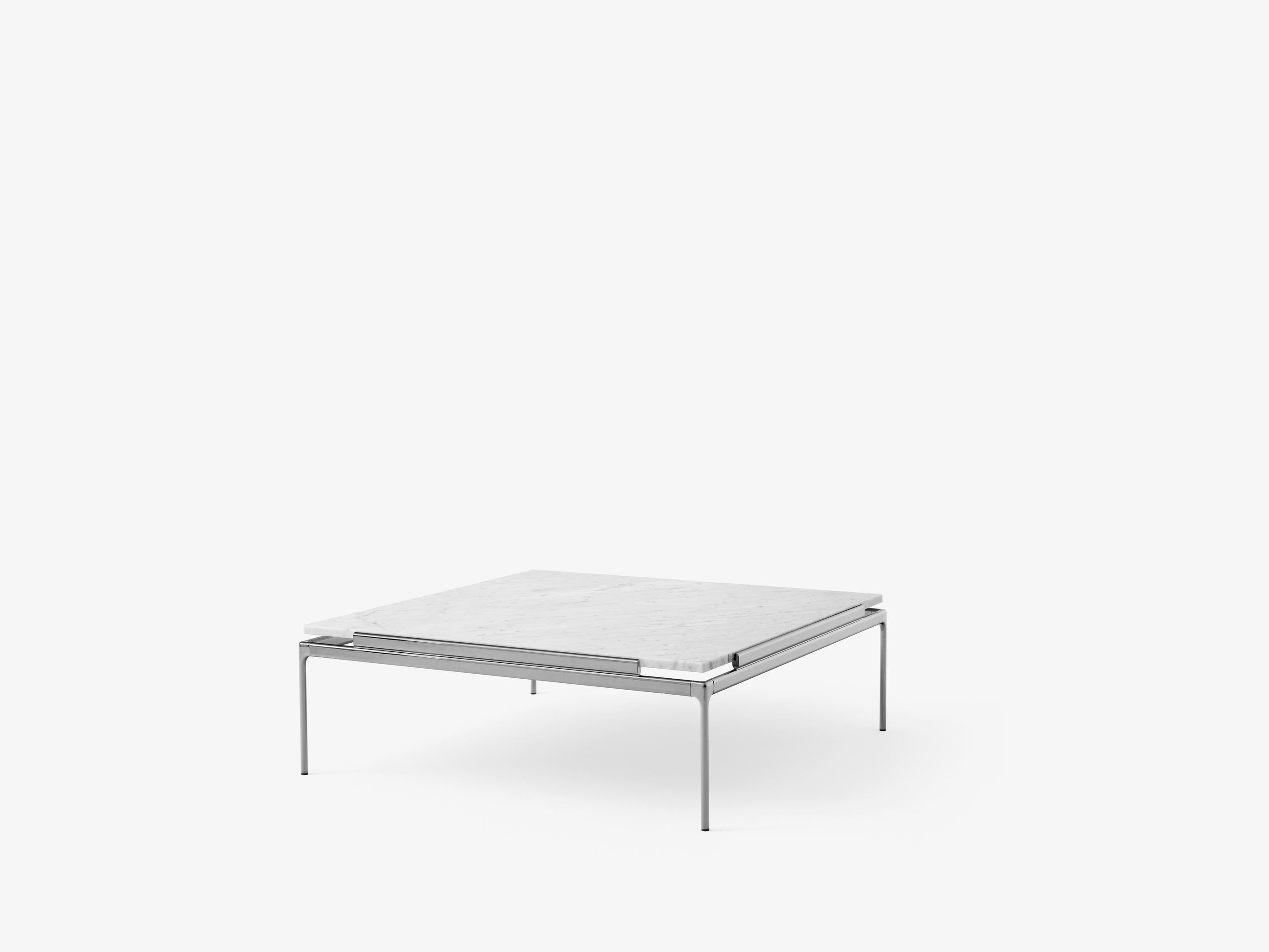 Sett Coffee Table LN13 — Sett LN13_Bianco Carrera Marble w. Dark Chrome