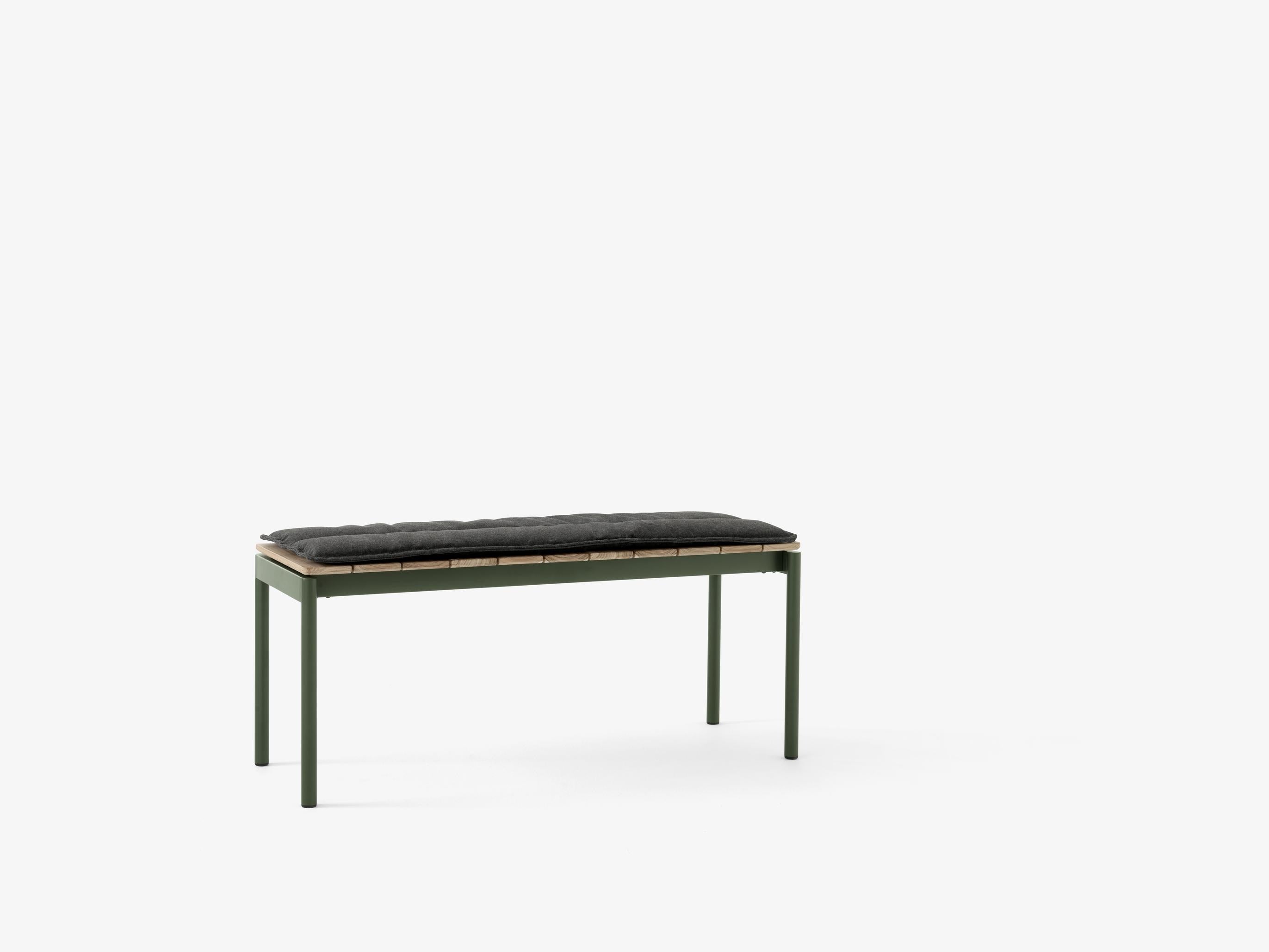 Seat Pad Ville Outdoor Bench AV27 — Ville Bench AV27_Bronze Green_Ville Bench AV27 Cushion_ Heritage Char_Angeld Front