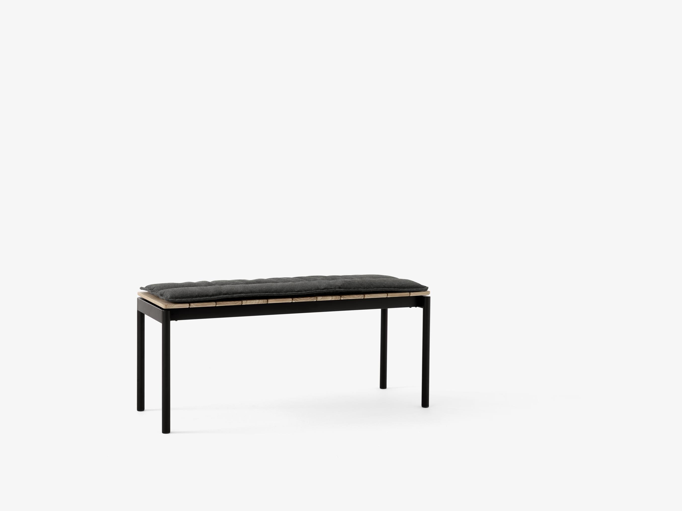 Seat Pad Ville Outdoor Bench AV27 — Ville Bench AV27_Warm Black_Ville Bench AV27 Cushion_ Heritage Char_Angeld Front
