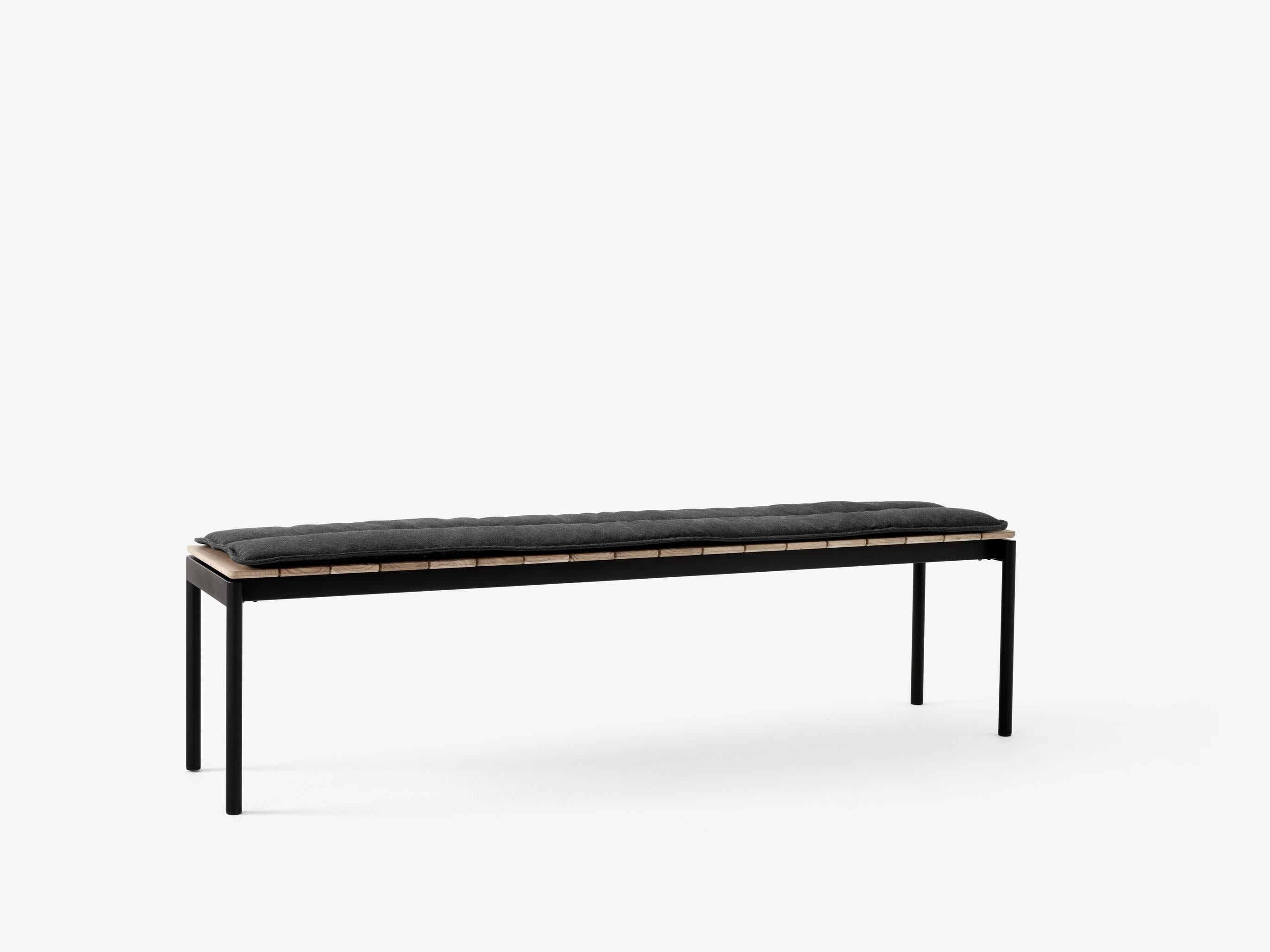 Seat Pad Ville Outdoor Bench AV27 — Ville Bench AV27_Warm Black_Ville Bench AV28 Cushion_ Heritage Char_Angeld Front