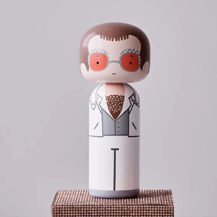 Kokeshi dolls- Elton in white outfit