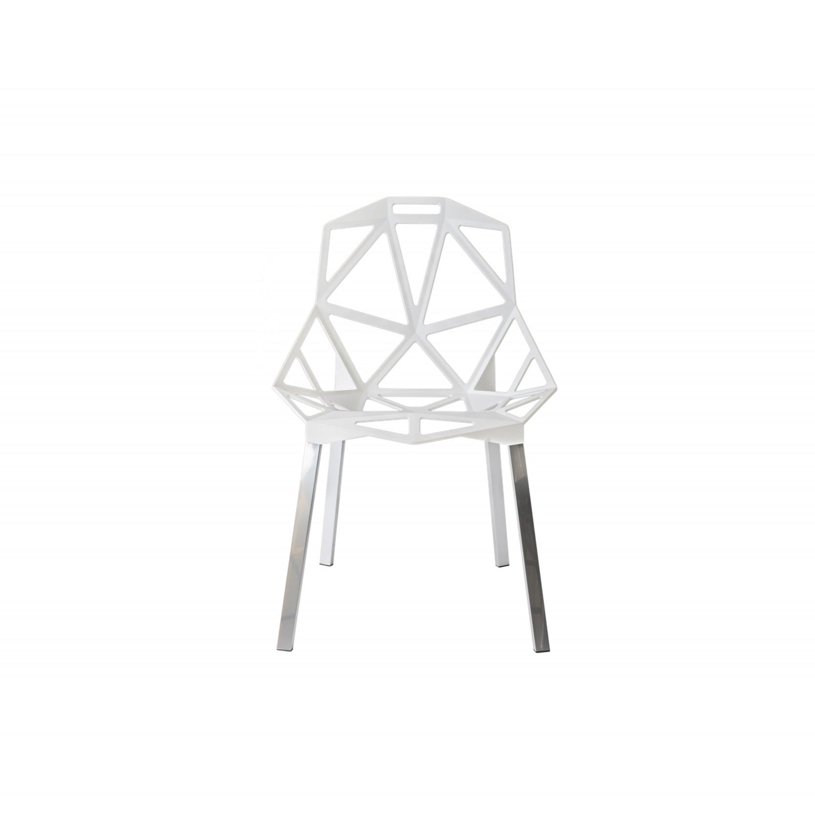 Silla Chair One blanca con patas de aluminio anodizado natural