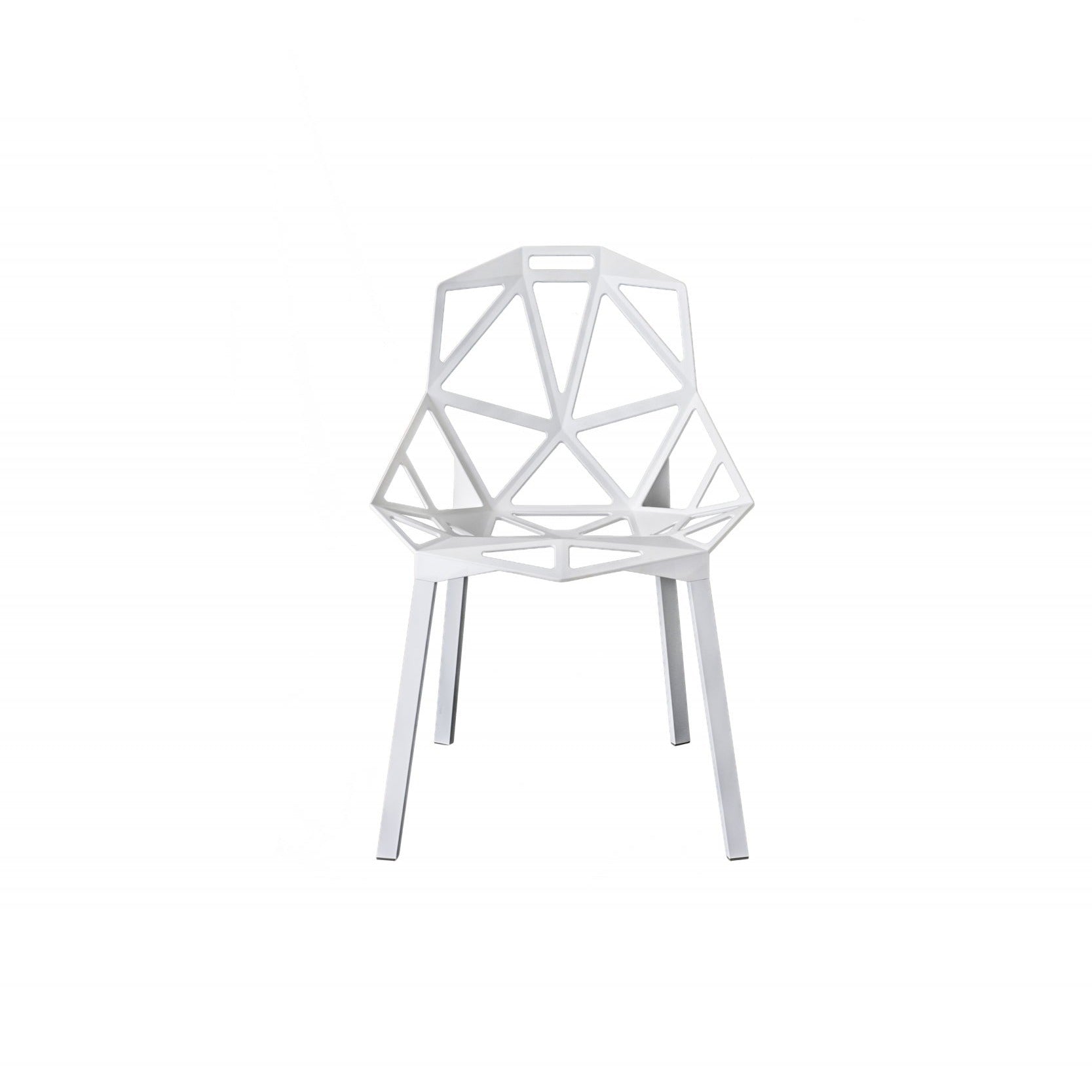 Silla Chair One blanca con patas de aluminio barnizado blanco
